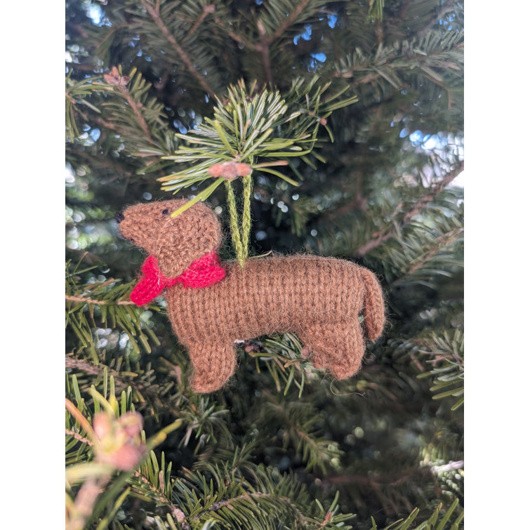 Black Poodle Dog Hand Knit Christmas Ornament Arcadia Home